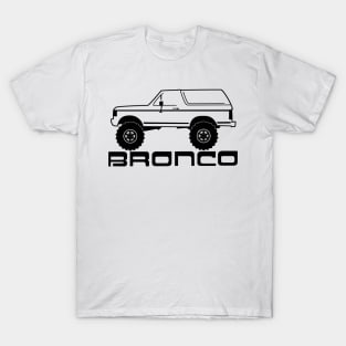 1987-1991 Ford Bronco, w Tires, Black Print T-Shirt